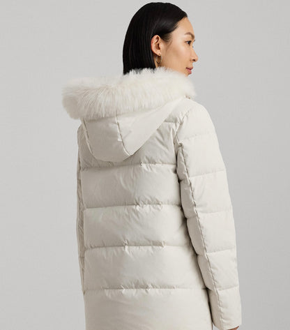 Women's Faux-Fur Hooded Puffer mont