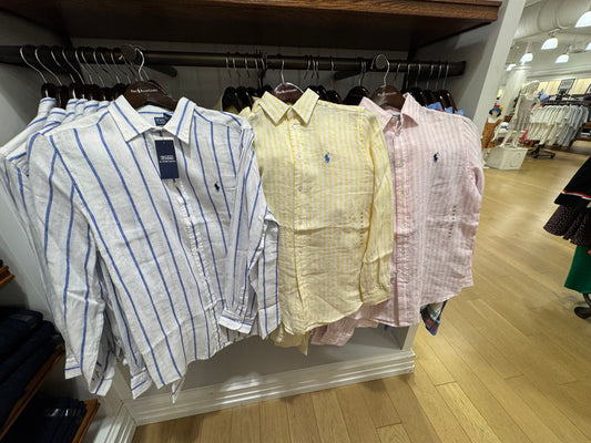 Ralph Lauren keten çizgili bayan gömlek