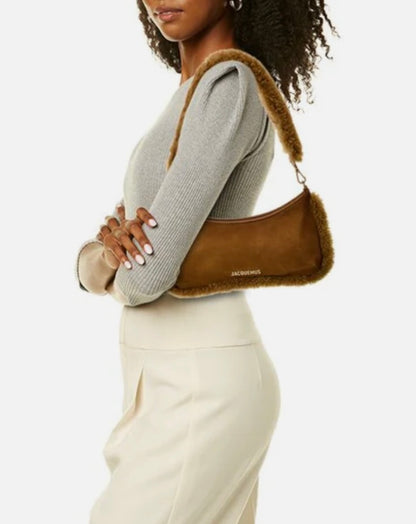 Le Bisou Suede & Shearling Shoulder Bag