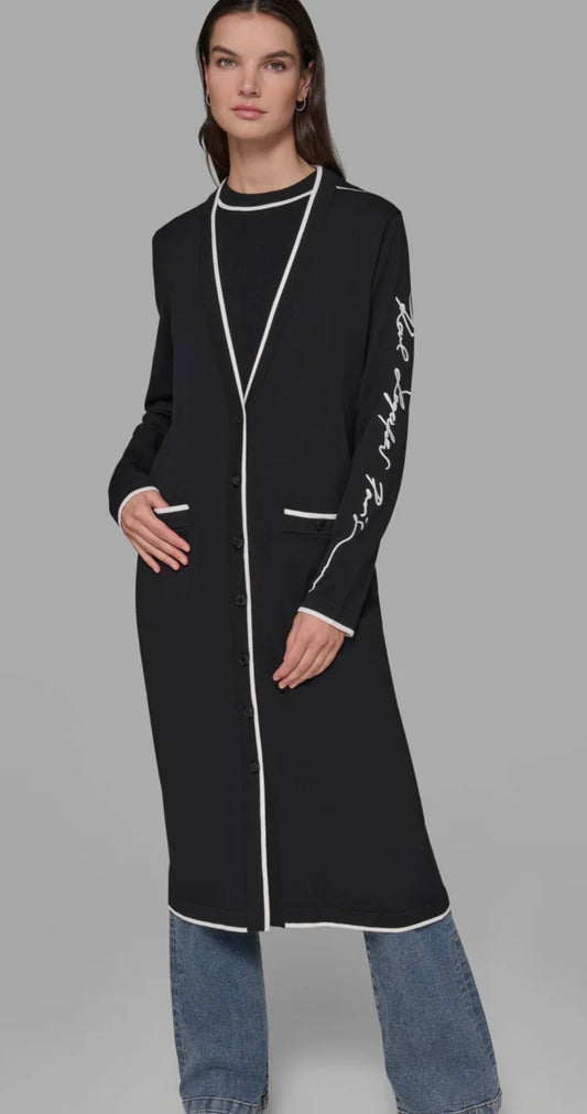 KARL SIGNATURE DUSTER CARDIGAN