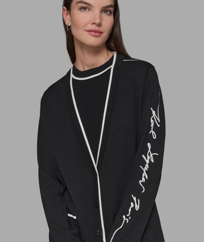 KARL SIGNATURE DUSTER CARDIGAN