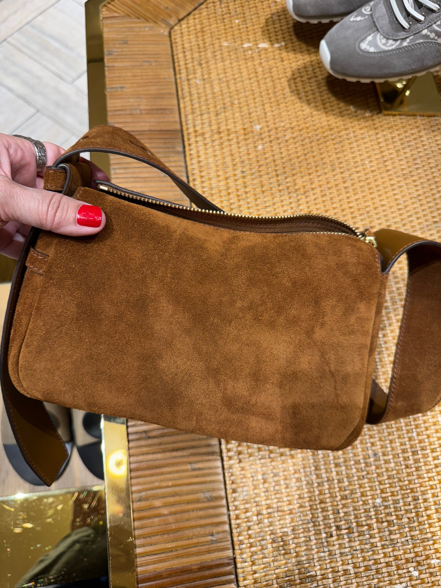 ROMY SUEDE SHOULDER BAG