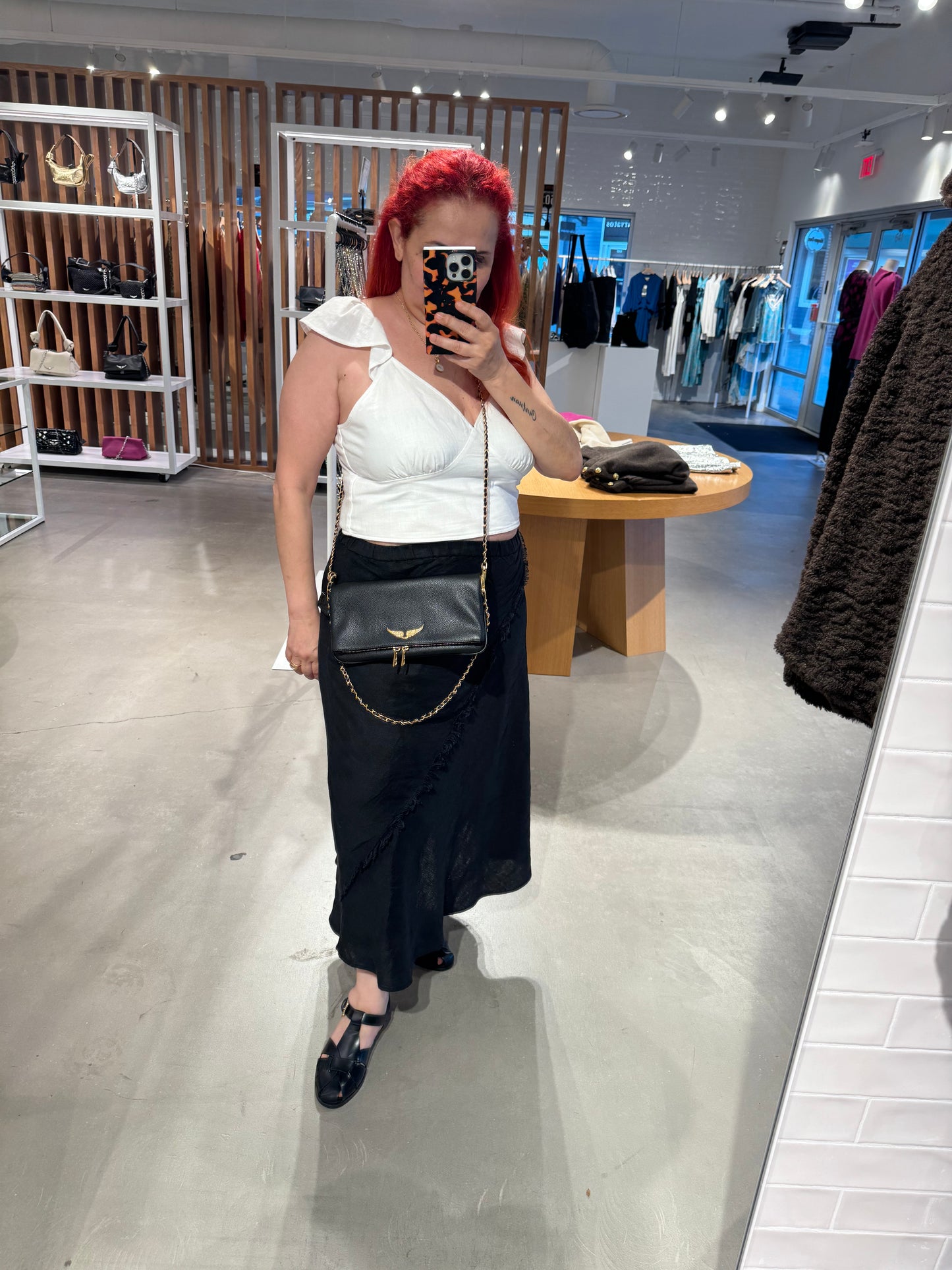 Zadig & Voltaire Rock Leather Shoulder Bag/ Gold Color