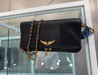 Zadig & Voltaire Rock Leather Shoulder Bag/ Gold Color