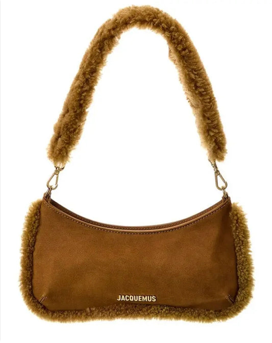 Le Bisou Suede & Shearling Shoulder Bag