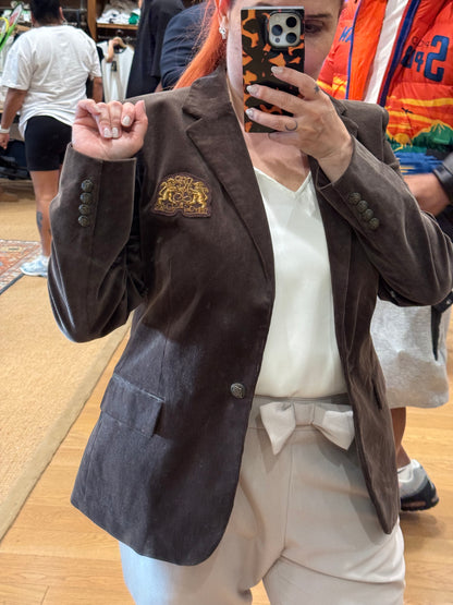Ralph Lauren fitilli kadife blazer