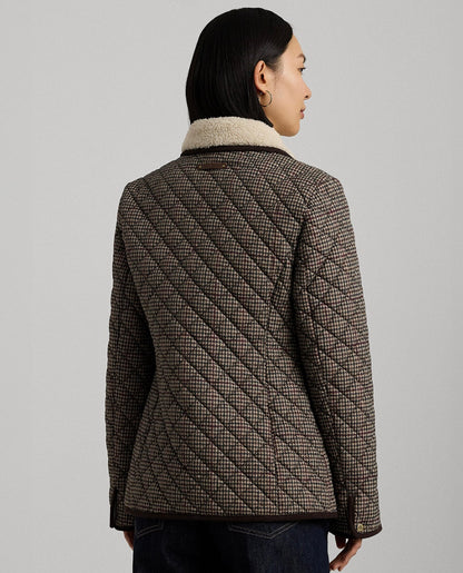 Women's Faux-Sherpa-Collar Quilted Coat