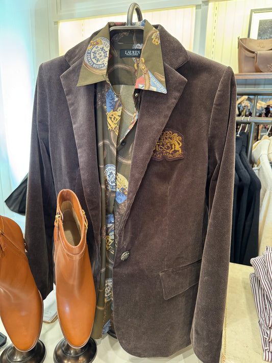 Ralph Lauren fitilli kadife blazer