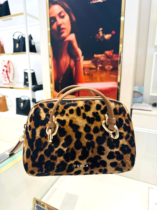 FURLA Galassia S boston bag Leopard