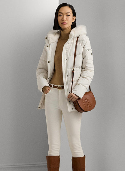 Women's Faux-Fur Hooded Puffer mont