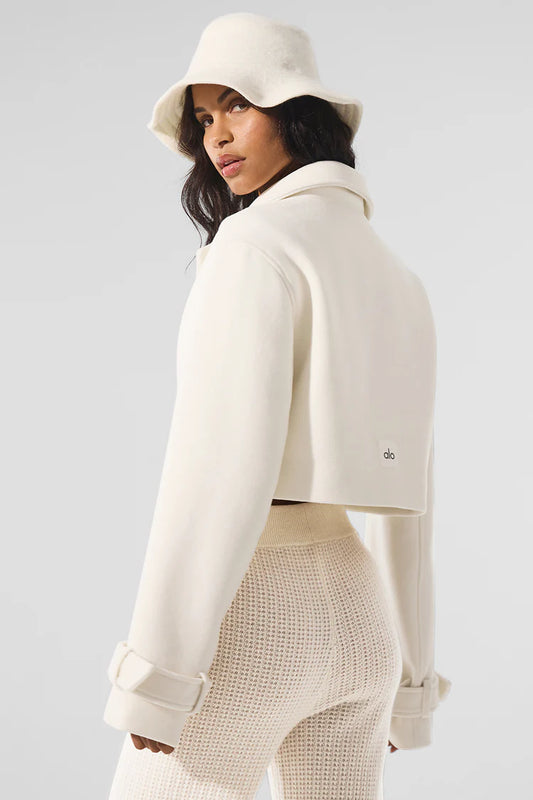 ALO YOGA Wool Cropped Metro Trench