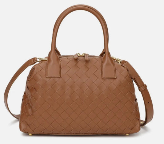 Tiffany & Fred Woven Leather Large Satchel/Shoulder Bag