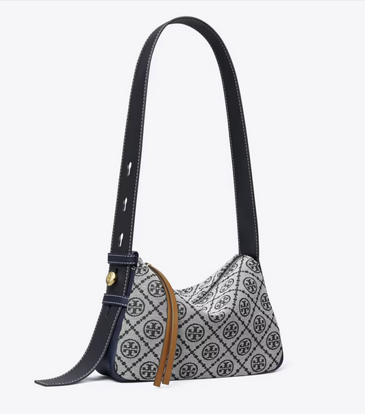 SMALL ROMY T MONOGRAM SHOULDER BAG