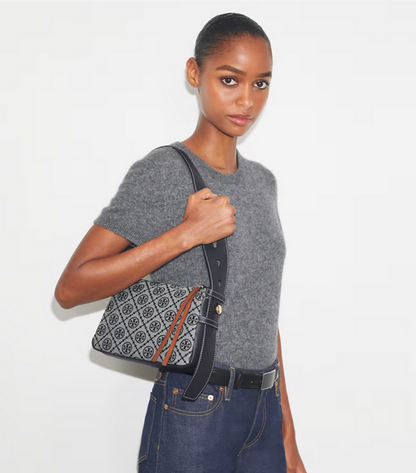SMALL ROMY T MONOGRAM SHOULDER BAG
