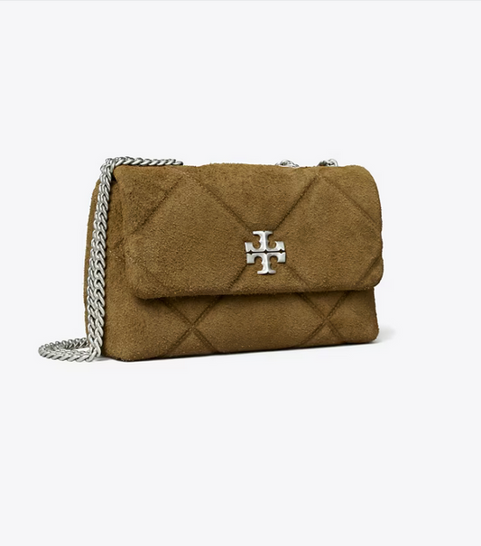 KIRA DIAMOND QUILT SUEDE SHOULDER BAG