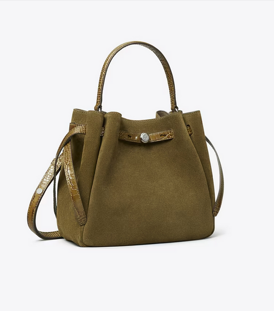 TORY BURCH ROMY SUEDE BUCKET BAG