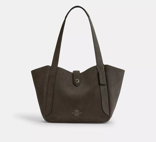 Hadley Turnlock Tote Bag Suede