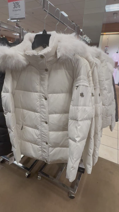 Women's Faux-Fur Hooded Puffer mont